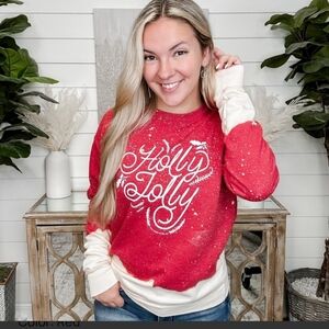 Holly Jolly Dip Dyed Crewneck Sweatshirt Southern Bliss